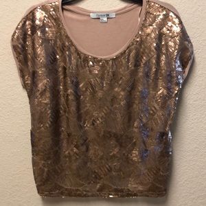 Forever 21 rose gold sequin top
